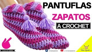 💜 Tejiendo Pantuflas Babuchas con un cuadro a crochet ✅ Tejidos a crochet [upl. by Haroun]