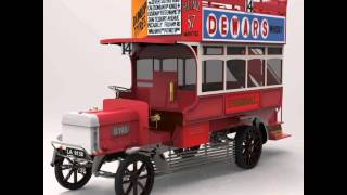 1910 B Type Bus Studio Max 3D model from CGTradercom [upl. by Lehpar]