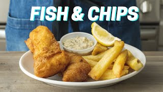 Crispy Homemade FISH AND CHIPS Recipe [upl. by Rena]