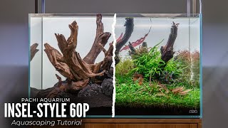 Aquascaping Tutorial 60cm InselStyle Aquarium Komplette Einrichtung [upl. by Bald]