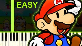 PAPER MARIO THEME  EASY Piano Tutorial [upl. by Enalda]