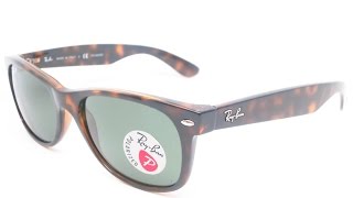 RayBan RB 2132 New Wayfarer 90258 Havana Polarized Sunglasses  Close Look [upl. by Imat]