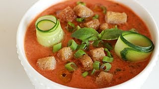 Gazpacho Recipe  Spanish Cold Tomato Soup [upl. by Katherina4]