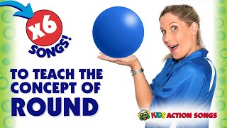 Kids Action Songs  x6 TURN AROUND songs for preschoolers to teach the concept of round [upl. by Ateerys]