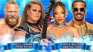 WWE 2K24  Brock Lesnar amp Piper Niven Vs Bianca Belair amp Montez Ford [upl. by Mcnamara]