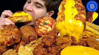 ASMR MUKBANG EXTRA CRISPY KOREAN FRIED CHICKEN amp GOURMET HOT DOGS amp FRIES  WITH CHEESE  DESSERT [upl. by Freedman691]