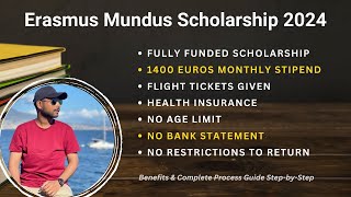 Erasmus Mundus Scholarship 2024  Complete Process  Fully Funded  Get 1400 Euros Monthly Stipend [upl. by Dav]