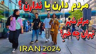 IRAN Tehran 2024 SUMMER  Tehran Downtown Walking Tour 4K [upl. by Nuahsal]