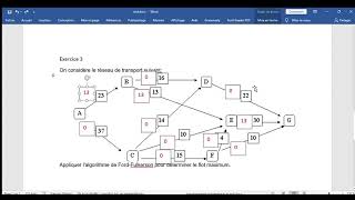 révision pour lexamen théorie des graphes algorithme de Ford Fulkerson [upl. by Nala329]