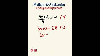 Bruchgleichungen lösen leicht gemacht Mathe lernen mit Mathetipps 🫶🏻 [upl. by Bruyn559]