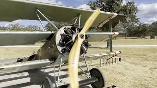 Fokker Triplane DR 1 Engine Test Without Cowling Old Kingsbury Aerodrome [upl. by Rehportsirhc]