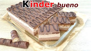 Przepyszne ciasto Kinder Bueno 👌 łatwe i szybkie czekoladowe ciasto bez pieczenia 👍 idealne do kawy [upl. by Aderf]