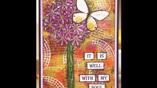 Mixed Media Card using Gelli® Print  It Is Well [upl. by Deloria]