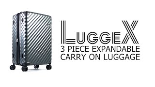 Best Travel Luggage  Unboxing 2023  LUGGEX High End Carry On Luggage Set  Review Central [upl. by Cadmann]