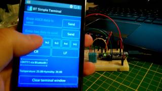 Arduino DHT11 sensor read over Bluetooth [upl. by Hedda]