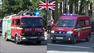 LFB Fire engine and investigation unit responding with siren and lights [upl. by Mendel690]