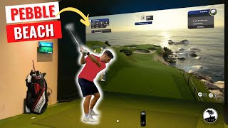 Playing 18 Holes on my Home Golf Simulator SkyTrak amp TGC 2019 [upl. by Maggi]