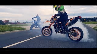 SUPERMOTO STUNT DAYS  KTM 640 AND DRZ 400 WHEELIE  DEIV MOVIE [upl. by Goldsmith]