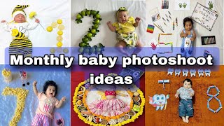 latest Monthly baby photoshoot ideas at home । diy baby photoshoot ideas। monthly baby photoshoot [upl. by Hardy95]