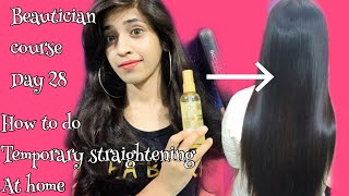 How to do temporary straightening at homebeautician course day 28 [upl. by Ayotan]