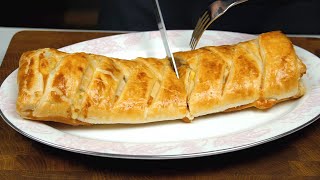 Breakfast for the lazy  I put ham and cheese on puff pastry and in the oven [upl. by Boykins]