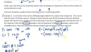 MCV4U 34 Optimization Problems in Economics and Science Video 1 [upl. by Suiravaj209]