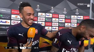 Aubameyang and Lacazette are serious friendship goals Arsenal qualify for the final [upl. by Hayes513]