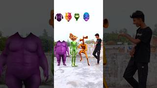 Red siren and green alien and dancing fatty dog head matching new vfx magical video shorts vfx [upl. by Sheelah]