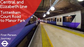 London Underground First Person Journey  Tottenham Court Road to Manor Park via Liverpool Street [upl. by Emad]