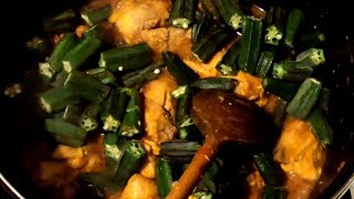 BHINDI CHICKEN MASALA RECIPEOKRA CHICKEN RECIPE [upl. by Nevram]