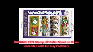 BURUNDI 1974 Stamp UPU Mini Sheet on Cover Cancelled with 1st Day Postmark [upl. by Giddings]