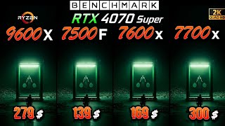 Ryzen 5 9600x vs 5 7500F vs 5 7600x vs 7 7700x  Test in 8 Games  1440p  RTX 4070 Super [upl. by Harad263]