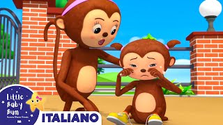 5 Scimmiette  Little Baby Bum Italiano⭐ Canzoni per Bambini🎵  Cartoni animati in Italiano [upl. by Anilok]