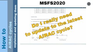 Flight Simulator 2020  How to  AIRAC cycles  explanation amp updating [upl. by Herod]