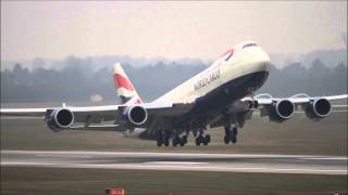 First Boeing 7478F Departure at Düsseldorf HD [upl. by Ynohtnaluap]