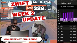 ZWIFT WEEK 2 WORKOUT CONSISTENCY CHALLENGE UPDATE zwift cycling [upl. by Eachelle]