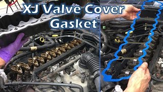 Jeep Cherokee XJ Valve Cover Gasket Replacement  How To [upl. by Ydnew]