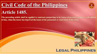 Civil Code of the Philippines Article 1485 [upl. by Kettie]