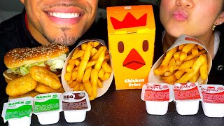 ASMR BURGER KING WITH WIFE MUKBANG EATING SOUNDS CHICKEN NUGGETS FRIES IMPOSSIBLE WHOPPER QUEEN [upl. by Zischke908]