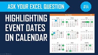 Highlight events weekends and holidays on calendar in Excel [upl. by Anidan]