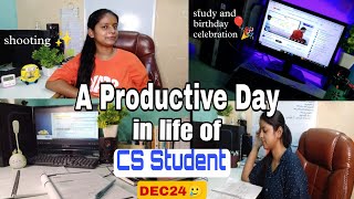 A Productive Day In life Of CS Student 🤩 ll Study Vlog 📚 shooting celebration padai studyvlog cs [upl. by Friederike]