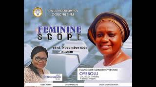 Feminine Scope on 905fm with Toyin Sogbesan featuring Evangelist Elizabeth Oyeronke Oyebolu [upl. by Aplihs73]