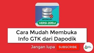 CARA MUDAH Buka Info GTK Dari Dapodik TANPA LOGIN GTK [upl. by Raybin]