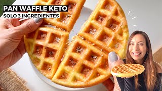 No compres mas pan 😱 WAFFLE PAN KETO con 3 ingredientes Bajo en carbohidratos [upl. by Norab312]