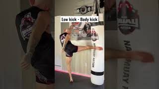 Muay Thai kick combos for beginners shorts [upl. by Nnawaj]