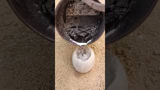 Casting Melting Aluminum into Eggs to Make Art shorts viralvideo reels art [upl. by Ikoek]