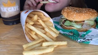 ASMR VEGAN BURGER KING MUKBANG  IMPOSSIBLE WHOPPER FRENCH FRIES FROZEN COKE [upl. by Virginia]