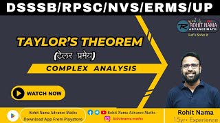 TAYLORS THEOREM amp EXAMPLE BY ROHIT NAMA SIR  dsssb rohitnama rpsc dsssbpgt [upl. by Avrit]