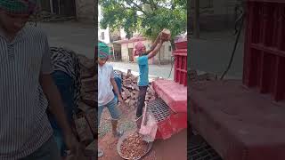 Brick breaking machine Made by Bangladeshi farmers brickbreaker machin shortvideo [upl. by Ahsinauj]