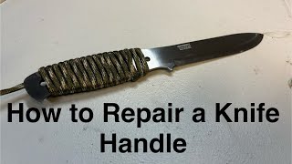 How to Repair a Knife Handle with 550 Cord [upl. by Alimac193]